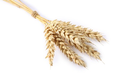 Photo of Bunch of wheat ears isolated on white