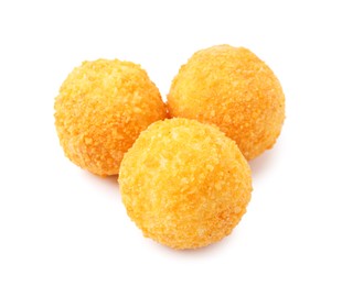 Photo of Delicious fried croquette balls isolated on white
