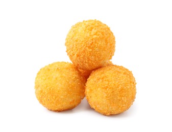 Photo of Delicious fried croquette balls isolated on white