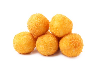 Photo of Delicious fried croquette balls isolated on white