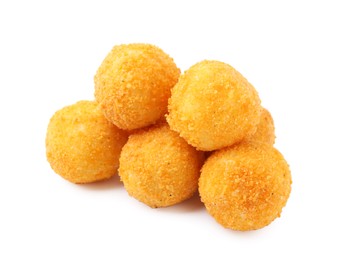 Photo of Delicious fried croquette balls isolated on white