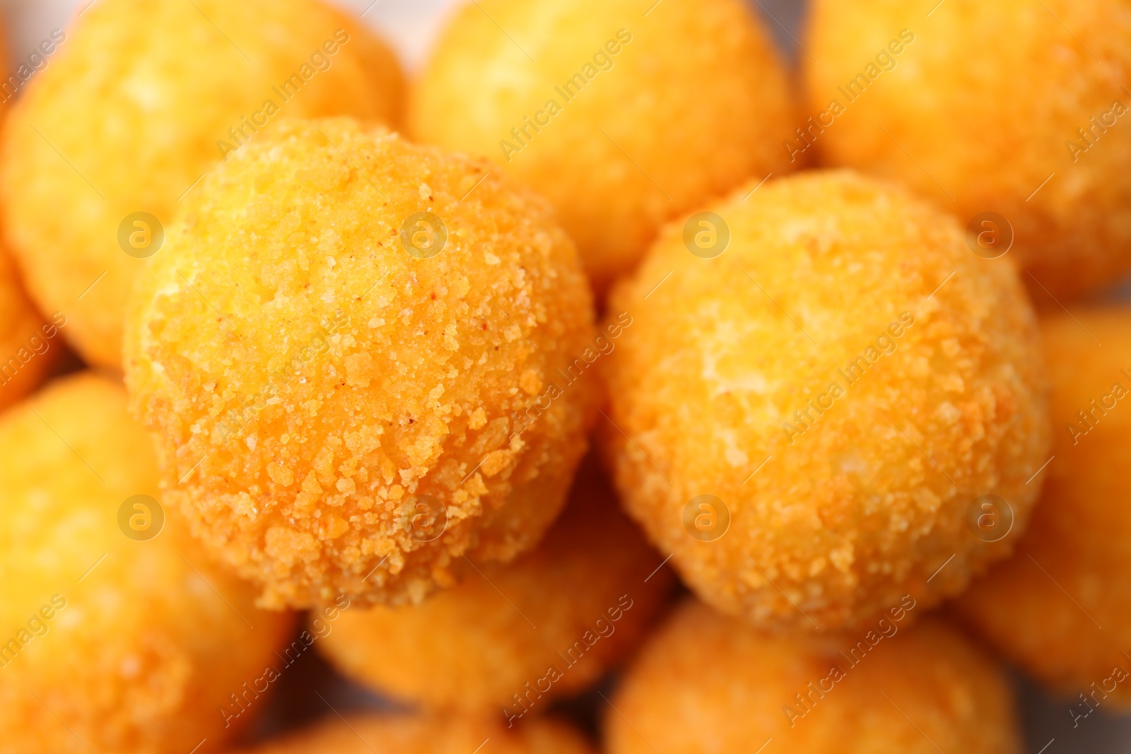 Delicious fried croquette balls as background, top view Photo of Delicious fried croquette balls as background, top view