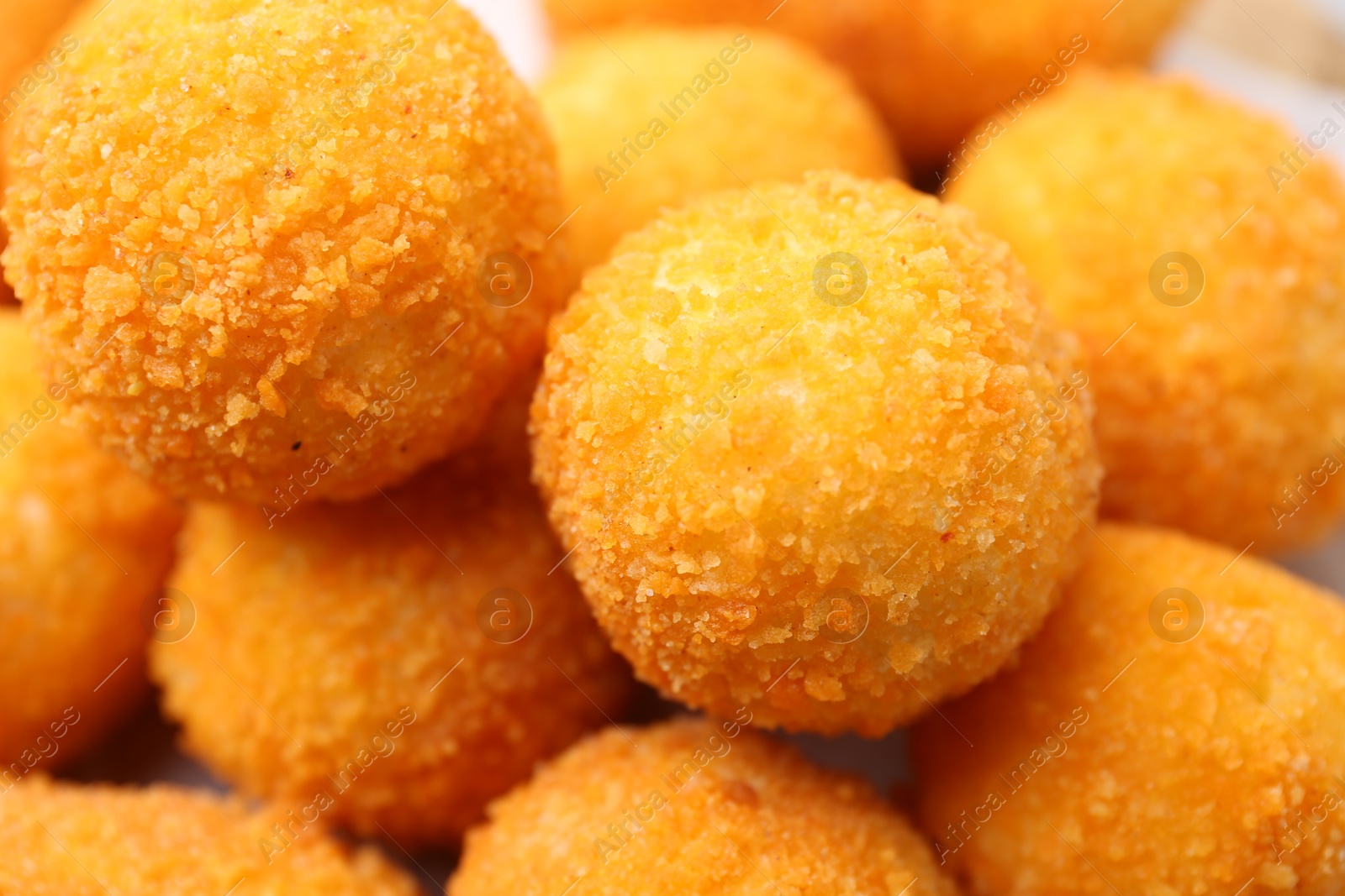 Delicious fried croquette balls as background, closeup Photo of Delicious fried croquette balls as background, closeup
