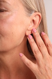 Photo of Closeup view of woman with healthy skin