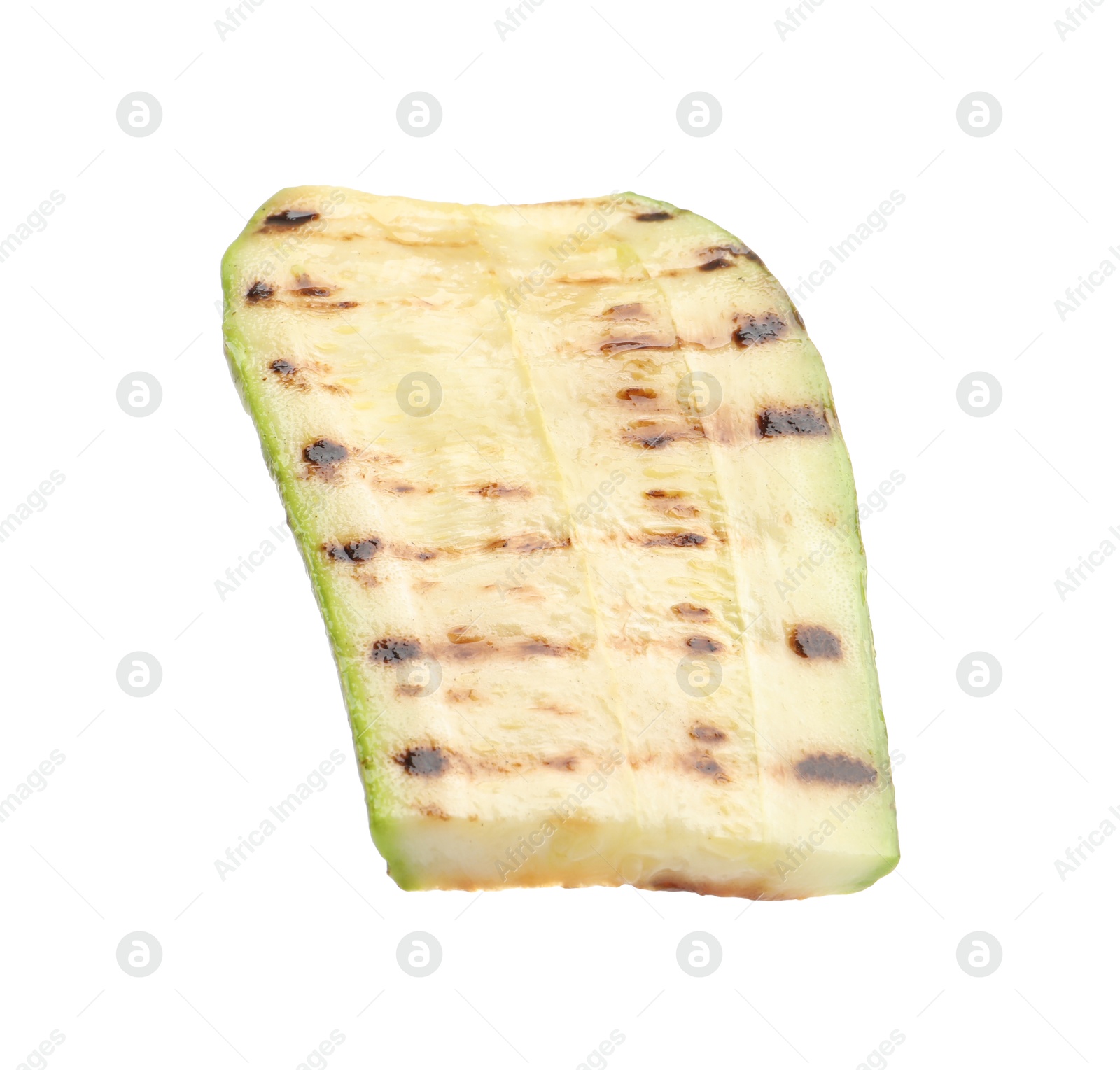 Photo of Delicious grilled courgette slice isolated on white