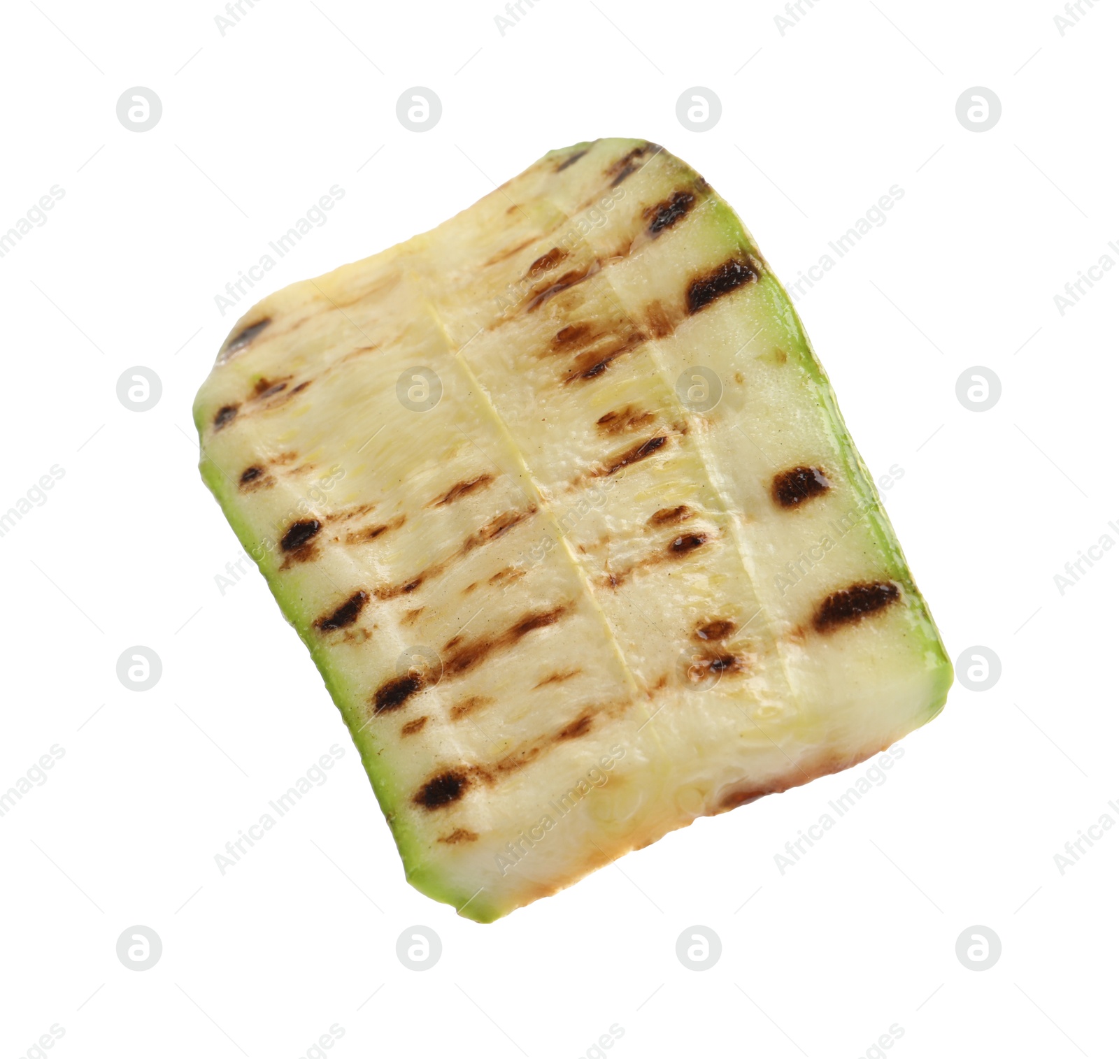 Photo of Delicious grilled courgette slice isolated on white