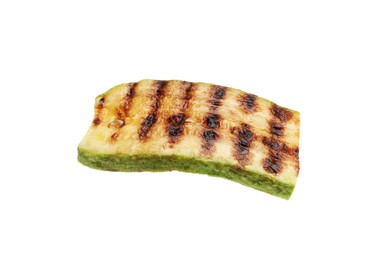 Photo of Delicious grilled courgette slice isolated on white