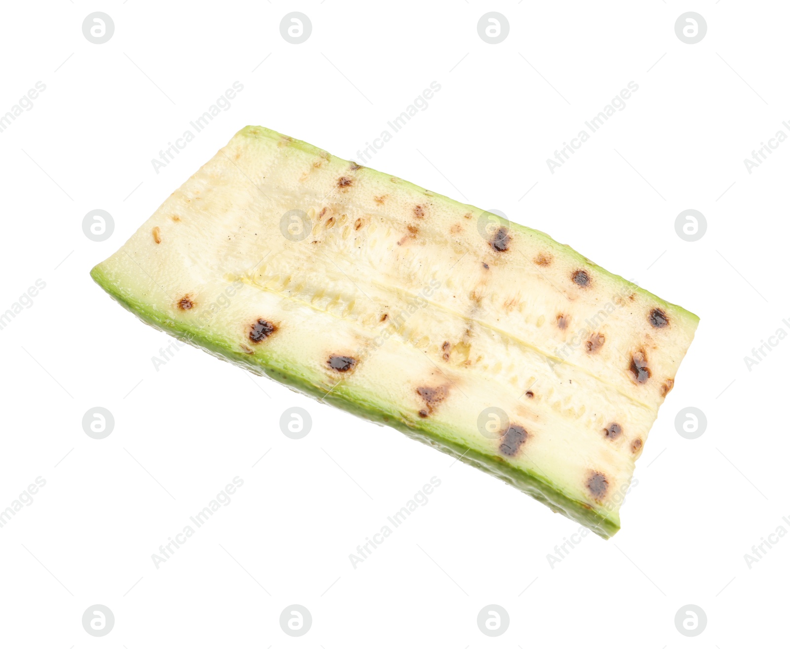 Photo of Delicious grilled courgette slice isolated on white