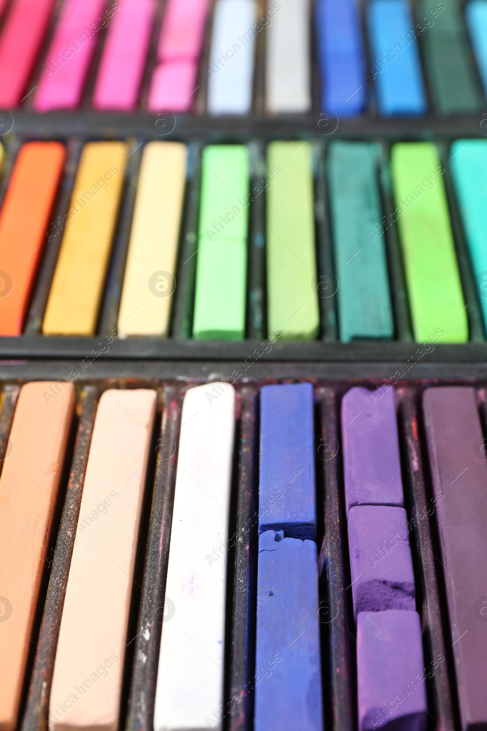 Set of colorful chalk pastels as background, closeup Photo of Set of colorful chalk pastels as background, closeup