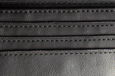 Photo of Texture of natural leather as background, top view