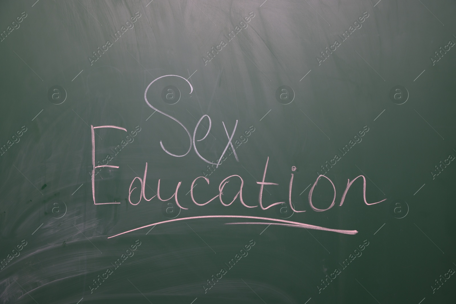 Words Sex Education written on green chalkboard Photo of Words Sex Education written on green chalkboard