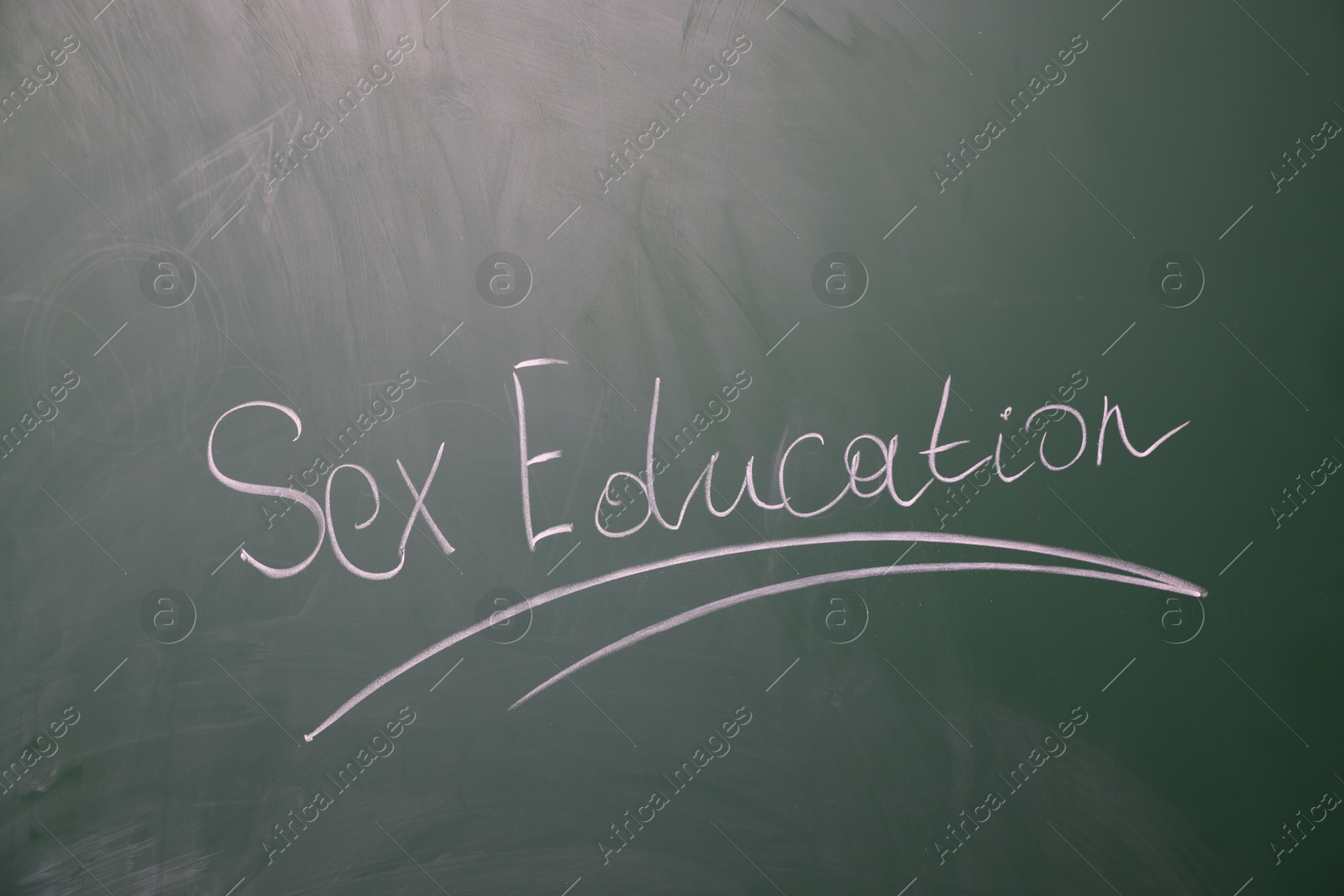 Words Sex Education written on green chalkboard Photo of Words Sex Education written on green chalkboard