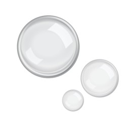 Illustration of Soap bubbles in air isolated against white background