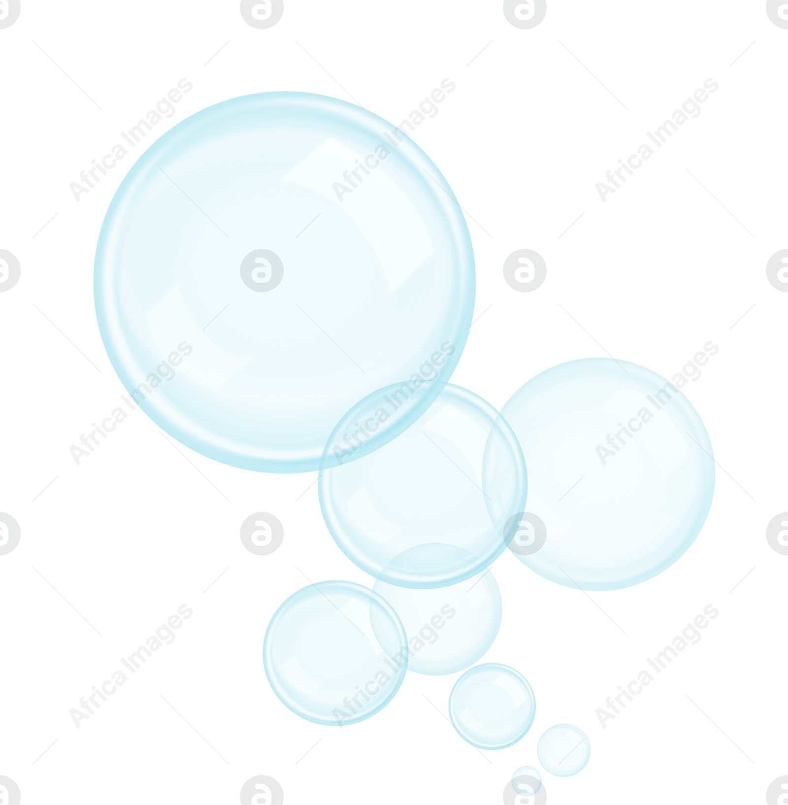 Soap bubbles in air isolated against white background Illustration of Soap bubbles in air isolated against white background