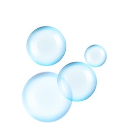 Illustration of Soap bubbles in air isolated against white background