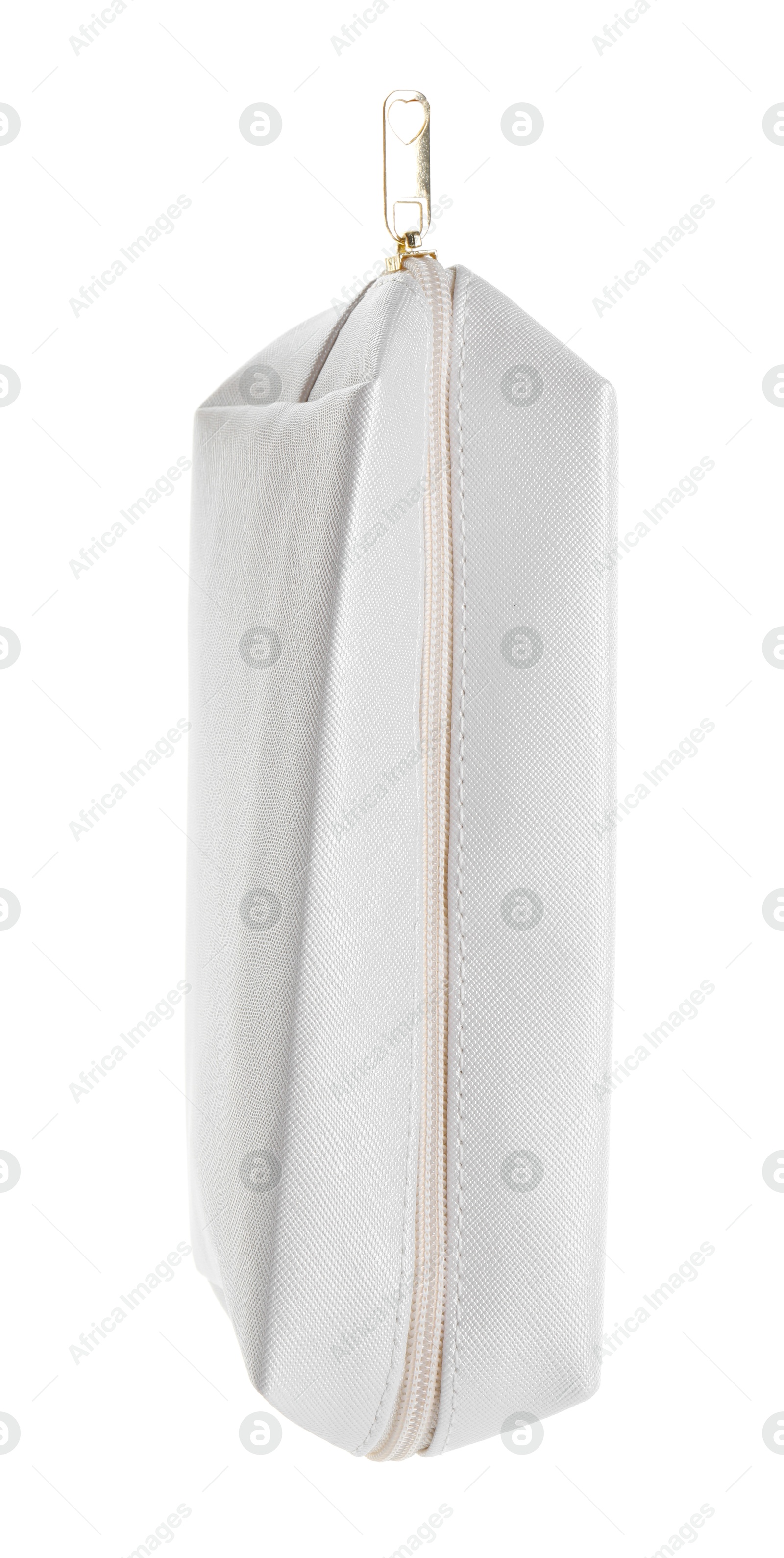 One stylish pencil case isolated on white Photo of One stylish pencil case isolated on white