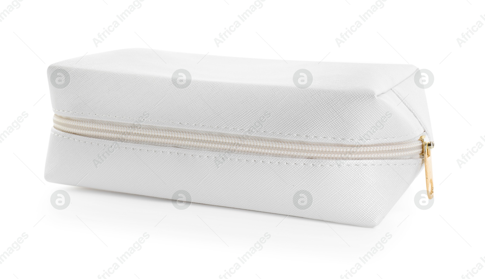 One stylish pencil case isolated on white Photo of One stylish pencil case isolated on white