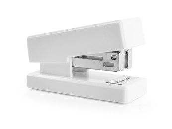 Photo of One new plastic stapler isolated on white