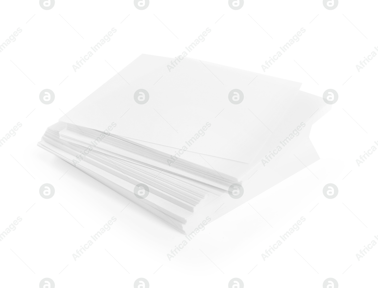 Stack of paper notes isolated on white Photo of Stack of paper notes isolated on white