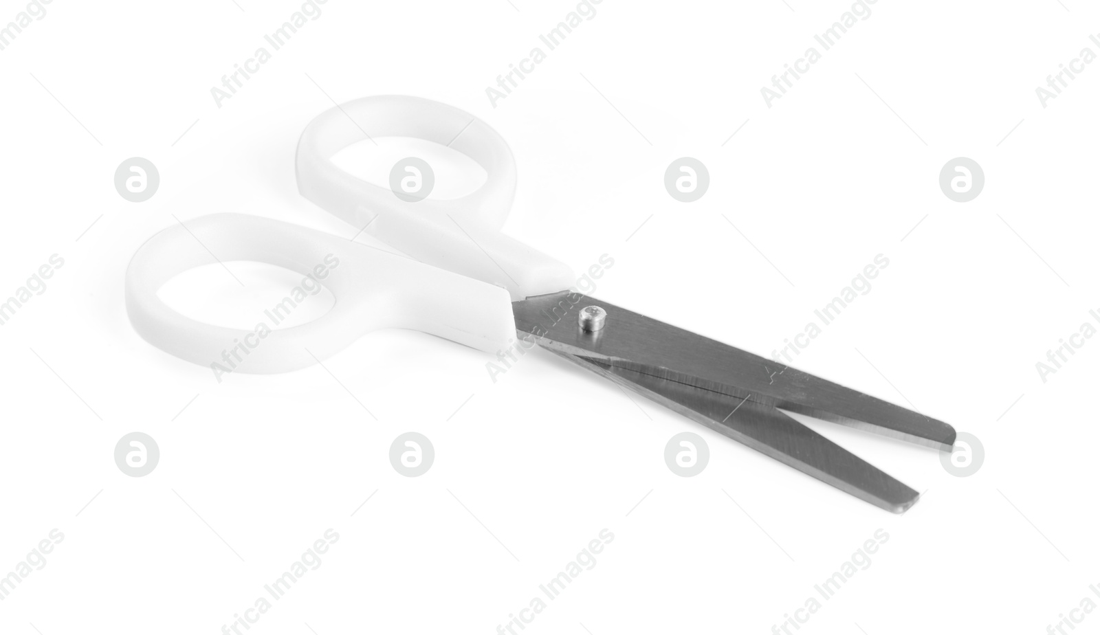 Photo of One pair of scissors isolated on white