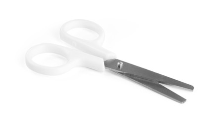 Photo of One pair of scissors isolated on white