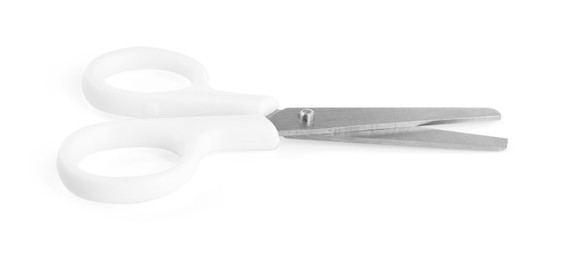 Photo of One pair of scissors isolated on white