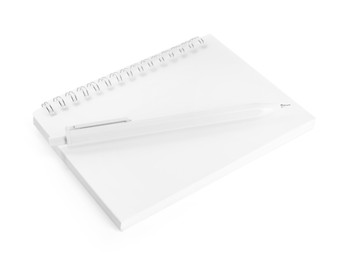 Photo of Notebook and mechanical pencil isolated on white