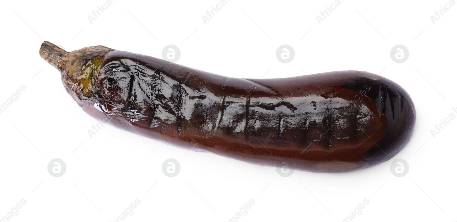 Slice of grilled eggplant isolated on white, top view Photo of Slice of grilled eggplant isolated on white, top view