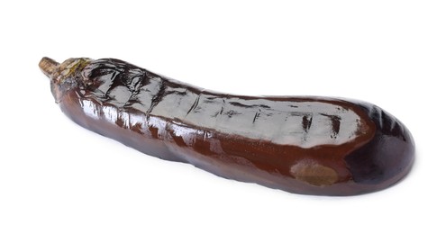 Photo of Slice of grilled eggplant isolated on white