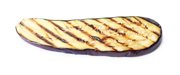 Photo of Slice of grilled eggplant isolated on white