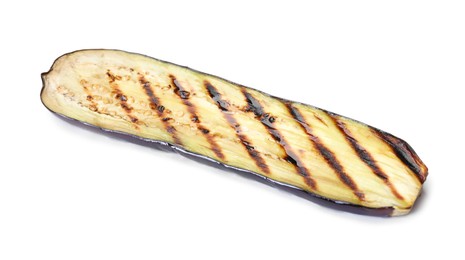 Photo of Slice of grilled eggplant isolated on white