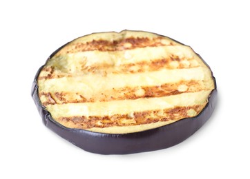 Photo of Slice of grilled eggplant isolated on white