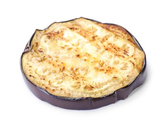 Photo of Slice of grilled eggplant isolated on white