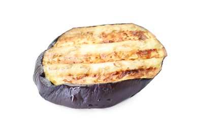 Photo of Slice of grilled eggplant isolated on white