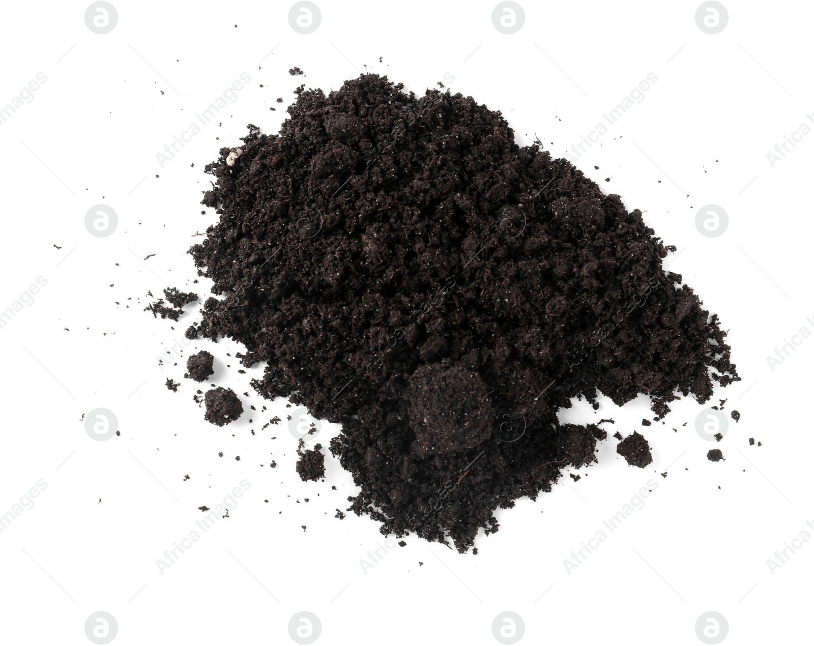 Pile of fresh soil isolated on white Photo of Pile of fresh soil isolated on white