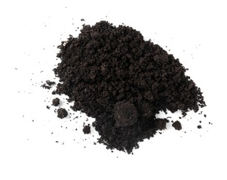 Photo of Pile of fresh soil isolated on white