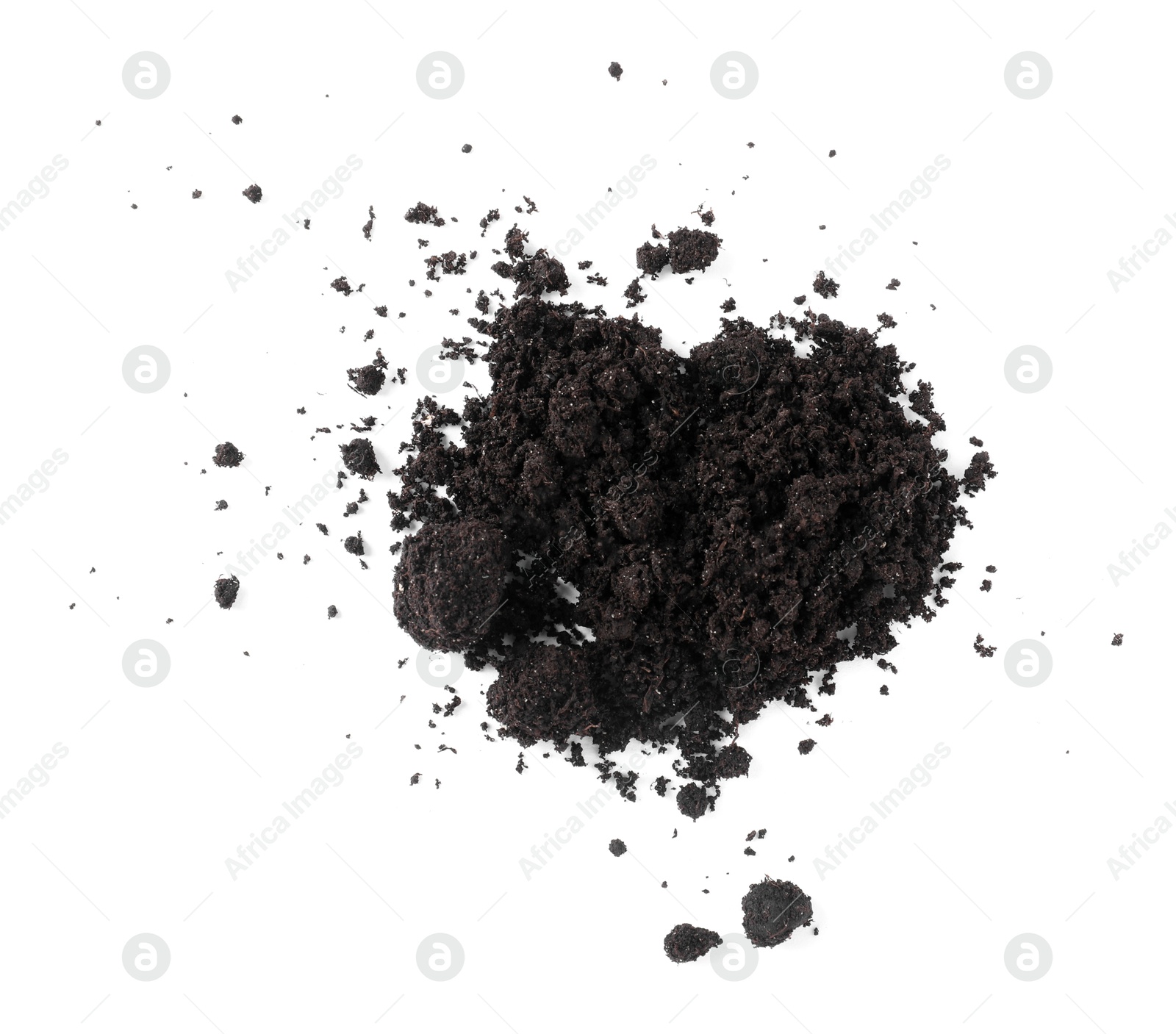 Pile of fresh soil isolated on white Photo of Pile of fresh soil isolated on white