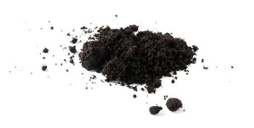 Photo of Pile of fresh soil isolated on white