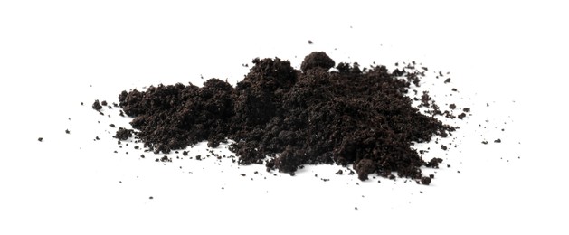 Photo of Pile of fresh soil isolated on white