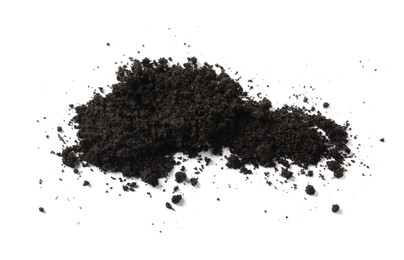 Photo of Pile of fresh soil isolated on white