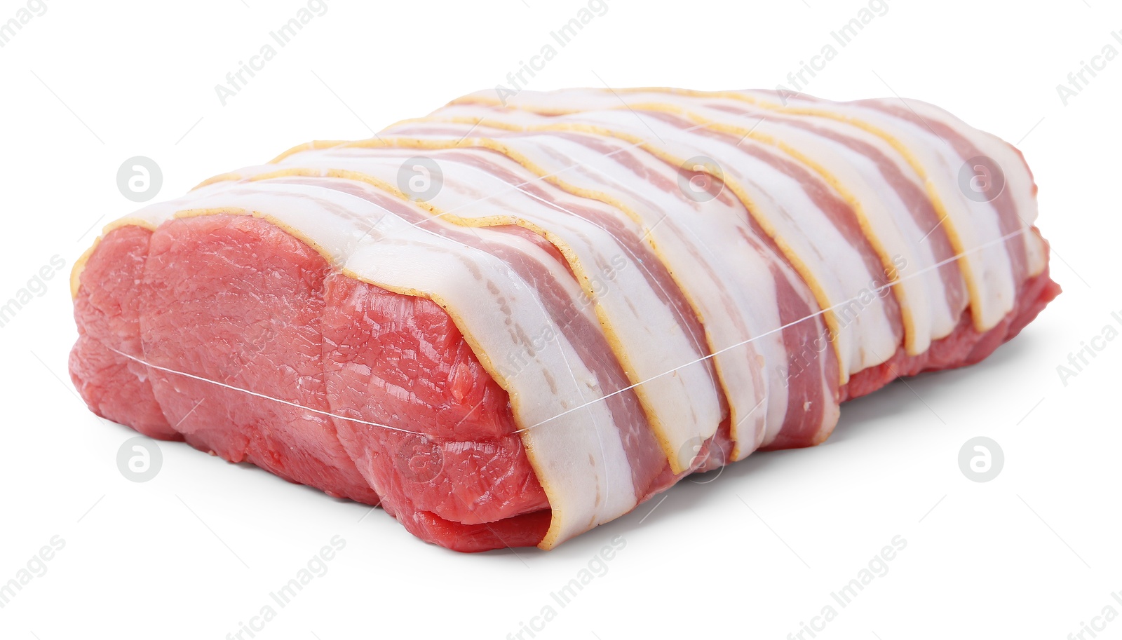 Piece of raw beef meat isolated on white Photo of Piece of raw beef meat isolated on white