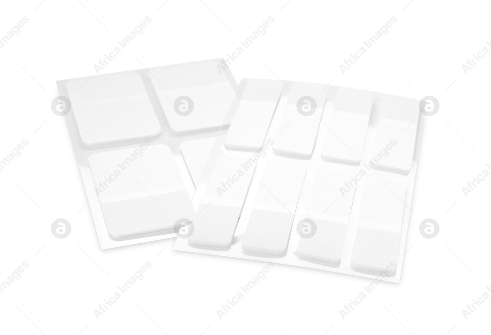 Photo of Stylish stickers isolated on white. Stationery for school