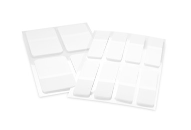 Photo of Stylish stickers isolated on white. Stationery for school