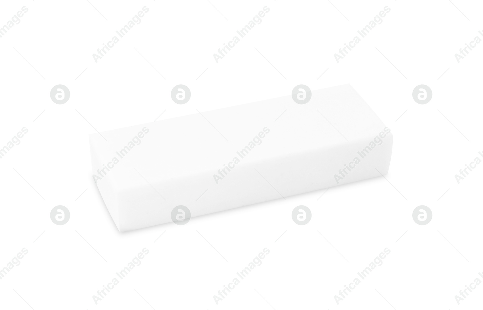 Photo of One eraser isolated on white. Stationery for school