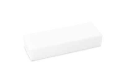 Photo of One eraser isolated on white. Stationery for school