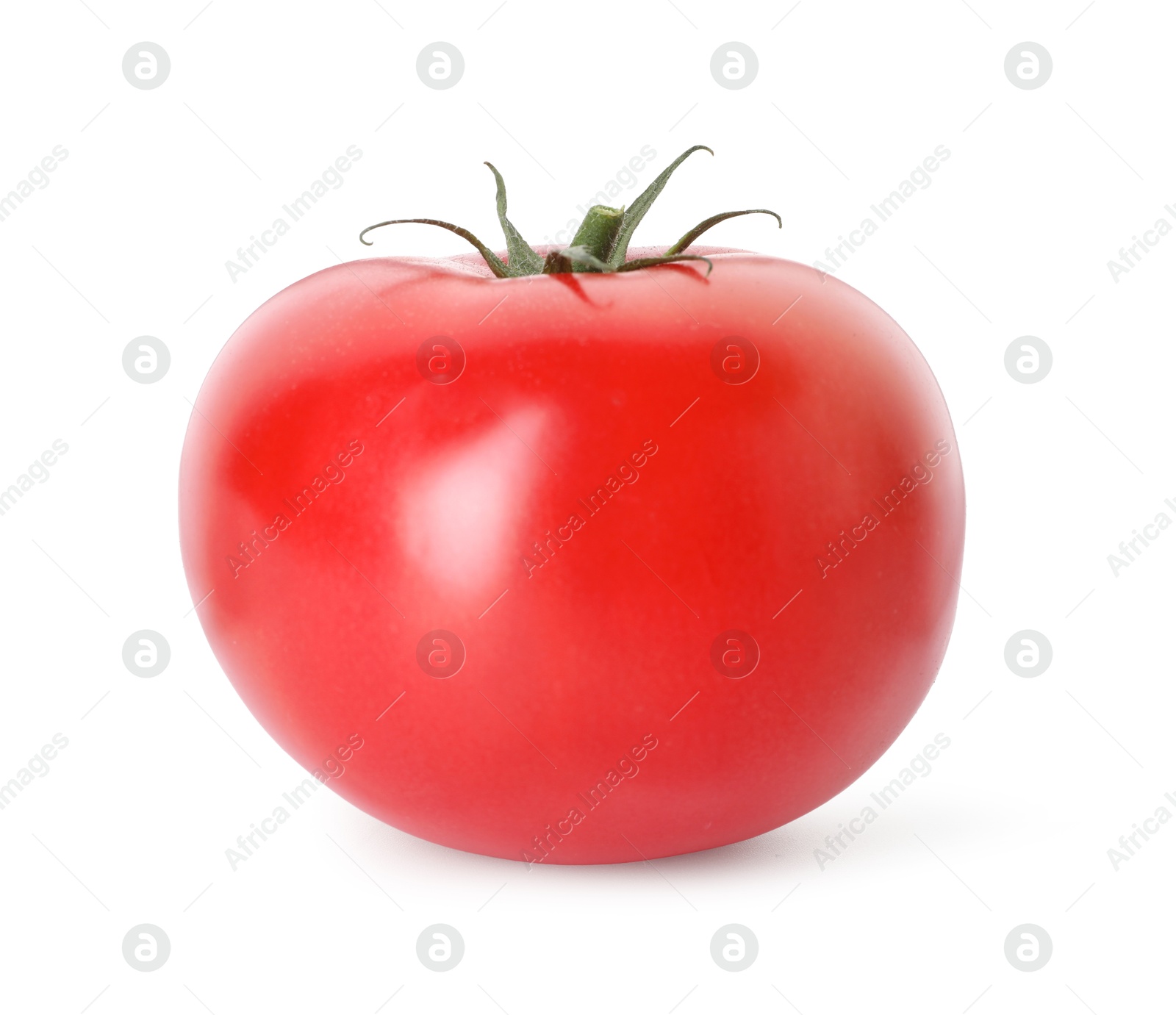 Photo of One ripe red tomato isolated on white
