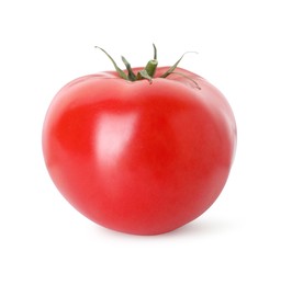 Photo of One ripe red tomato isolated on white