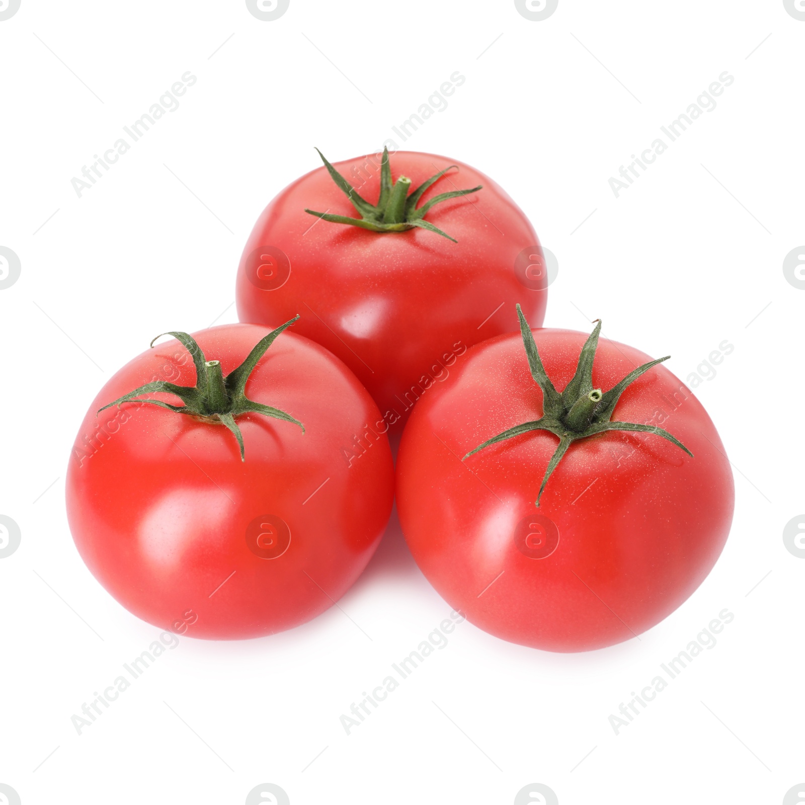 Many ripe red tomatoes isolated on white Photo of Many ripe red tomatoes isolated on white