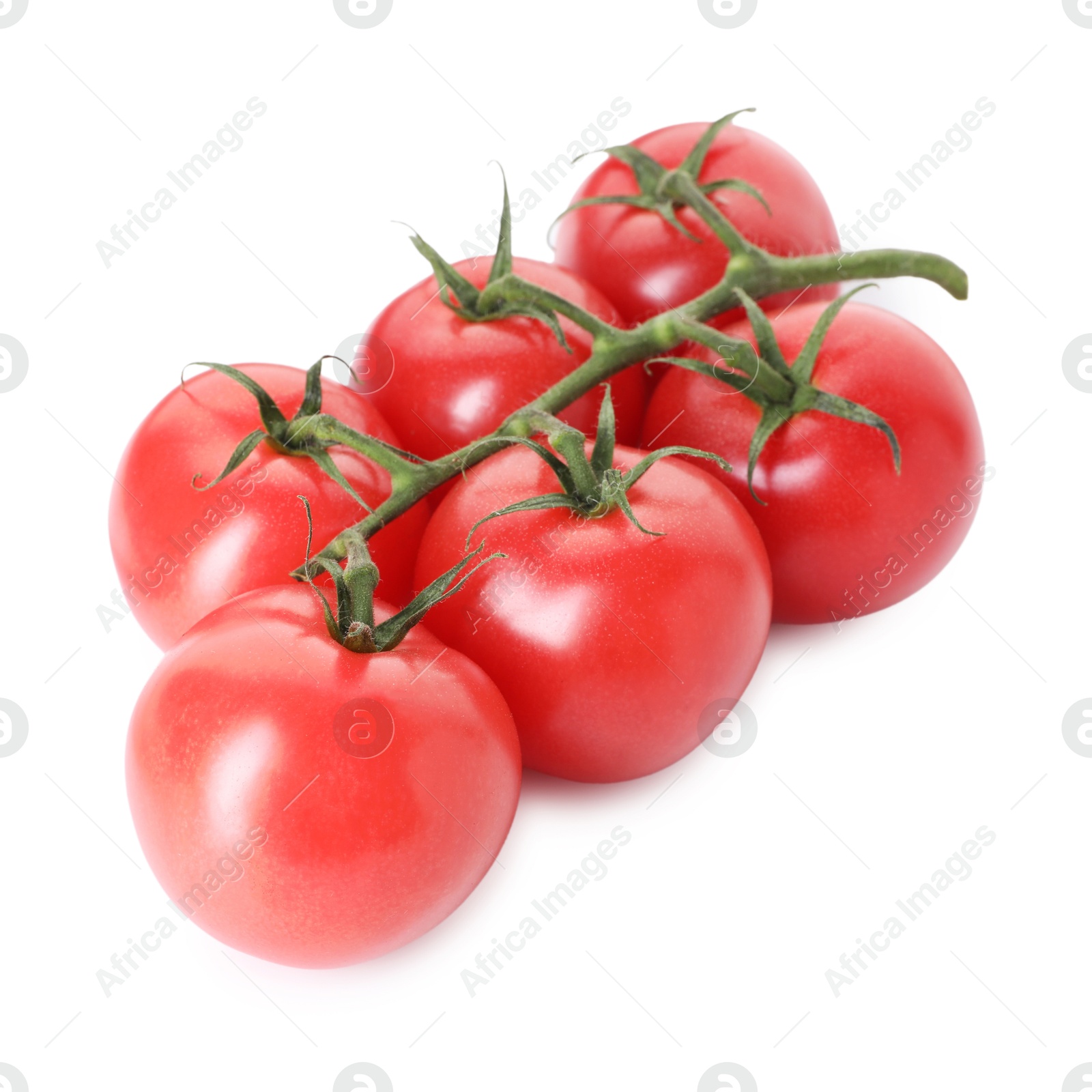 Many ripe red tomatoes isolated on white Photo of Many ripe red tomatoes isolated on white