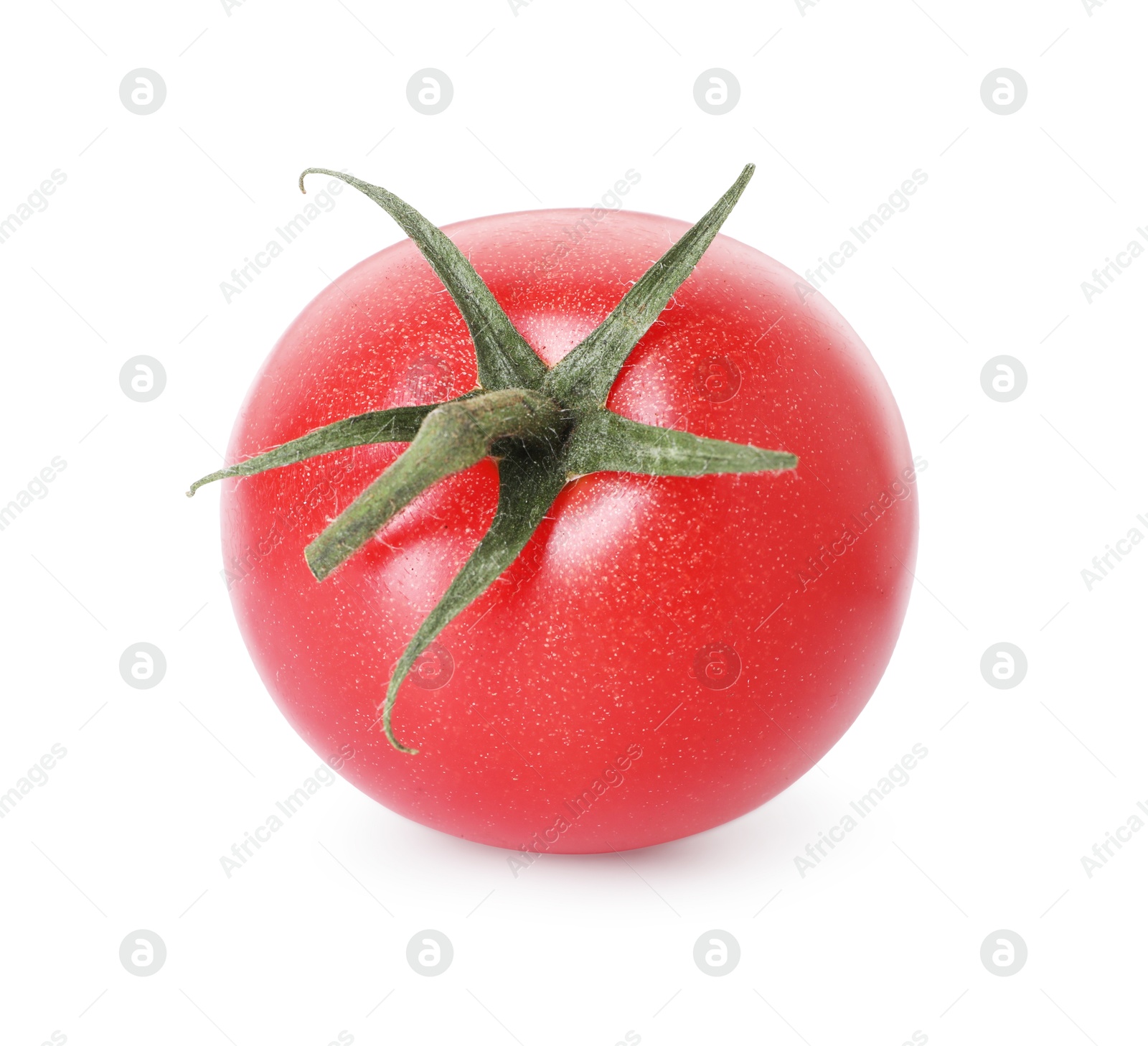 Photo of One ripe red tomato isolated on white